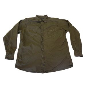 Cremieux Olive Long Sleeves Button Down Shirt Men’s Size Large Preppy Casual